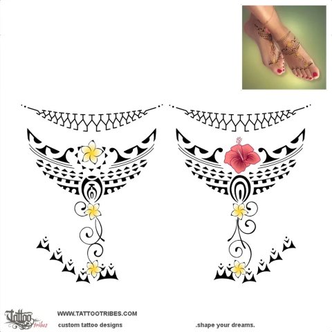 Top of foot (Beauty) tattoo design thumbnail
