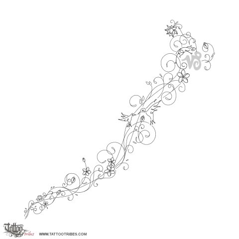 Humming birds (Mother and son) tattoo design thumbnail