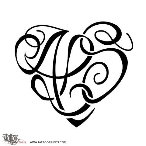 A+L+S heart (Family) tattoo design thumbnail