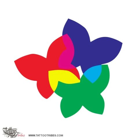 RGB butterflies (Freedom) tattoo design thumbnail