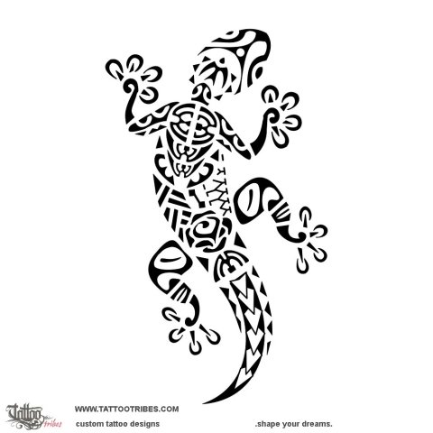 Rose gecko (Family) tattoo design thumbnail