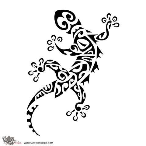 Gecko (Diving) tattoo design thumbnail