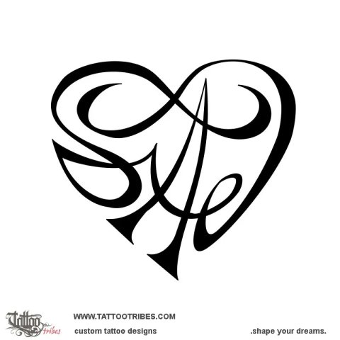 S+A+I heart (Bond) tattoo design thumbnail