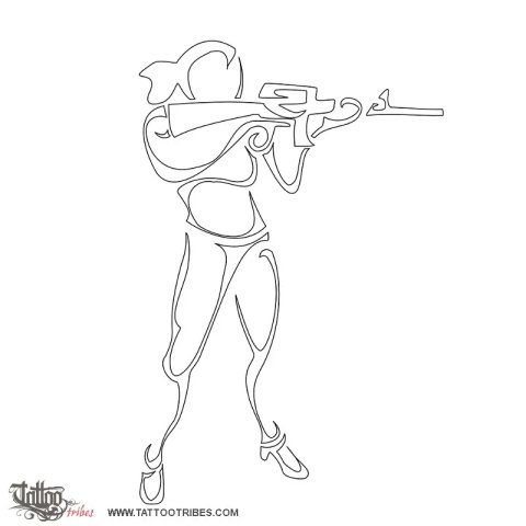 Target shooting (Focus) tattoo design thumbnail