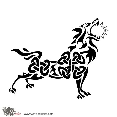 Sköll wolf () tattoo design thumbnail