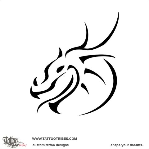 Minimalist dragon (Strength) tattoo design thumbnail