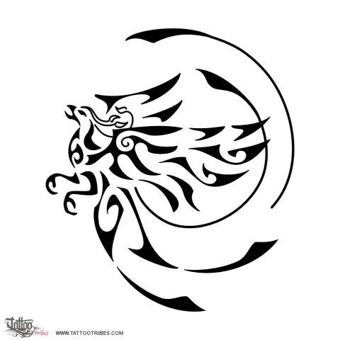 Phoenix (Spiral) tattoo design thumbnail