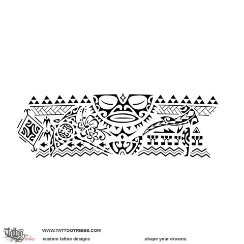 Koa wahine band (Warrior woman) tattoo design thumbnail