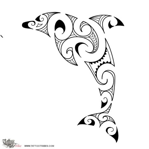 Maori style dolphin (Maori series: WATER) tattoo design thumbnail
