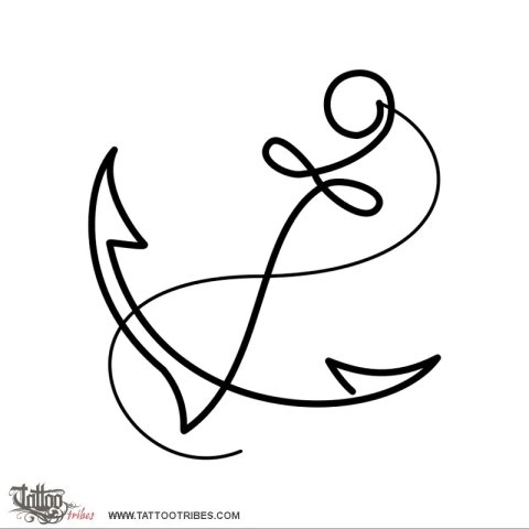 Anchor (Steady, safe) tattoo design thumbnail
