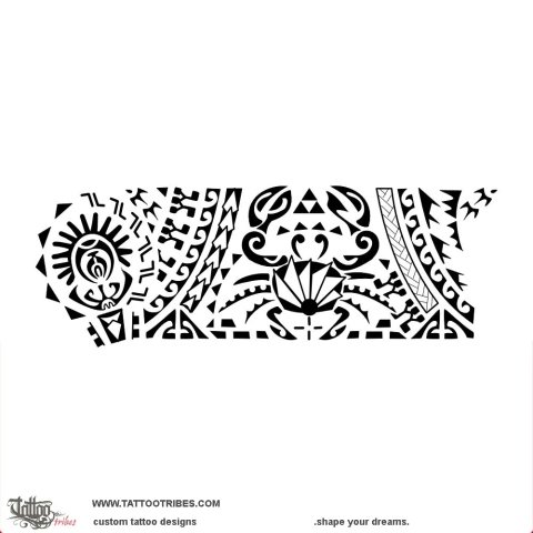 Cancer legband (Zodiac sign) tattoo design thumbnail