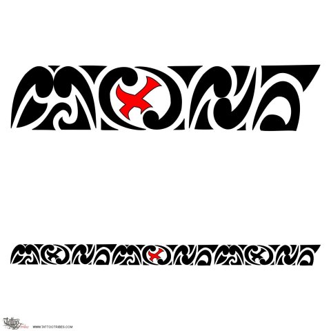 Maorigram (MON, X letters) tattoo design thumbnail
