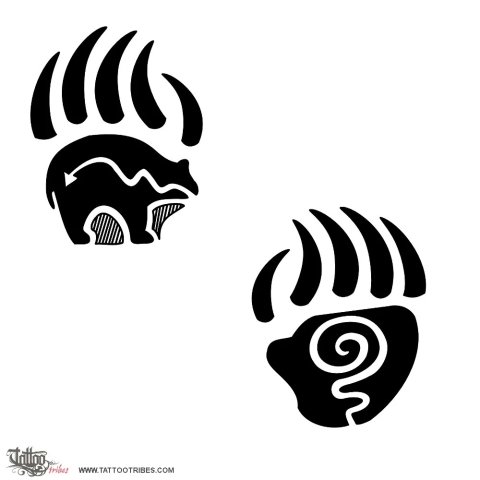 Bear paws (Protection, strength) tattoo design thumbnail