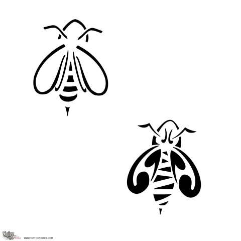 Bee (Social, industrious) tattoo design thumbnail