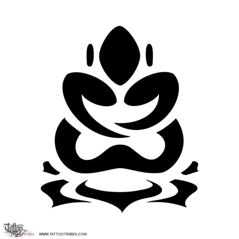 Buddha on lotus (Protection) tattoo design thumbnail