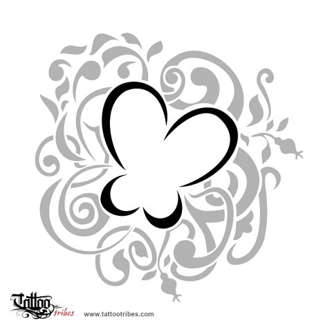 Butterfly (Soul, transformation) tattoo design thumbnail