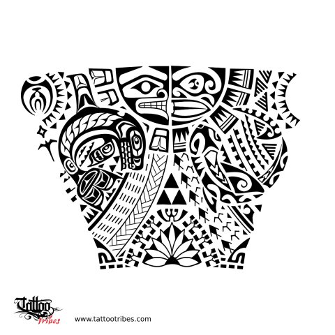 E piti Fenua (Two homes) tattoo design thumbnail