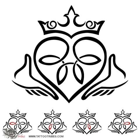 Claddagh (Love, friendship, loyalty) tattoo design thumbnail