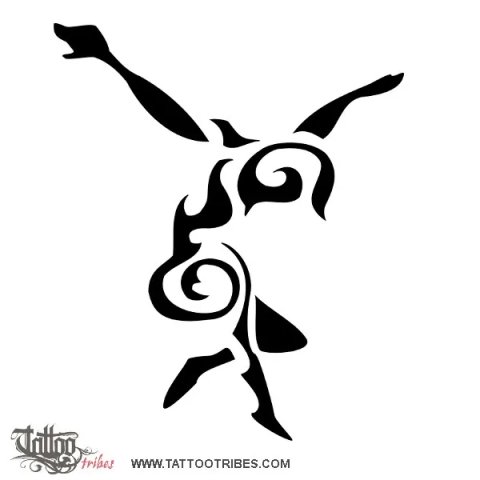 Fire of dance (Passion, dance) tattoo design thumbnail