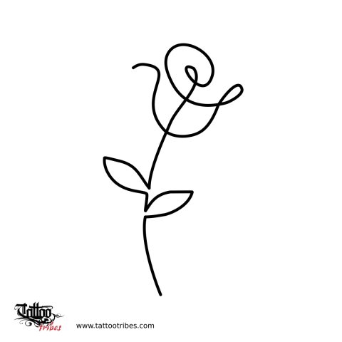 Minimalist rose (Elegant grace) tattoo design thumbnail