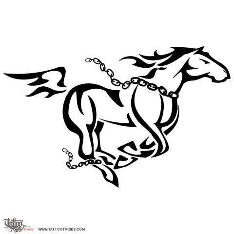Galloping horse (Free) tattoo design thumbnail