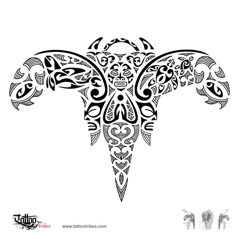 Manta angel (Protection, freedom) tattoo design thumbnail