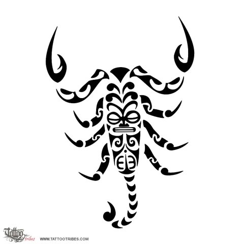 Scorpion Tahiti-styled (Life and death) tattoo design thumbnail