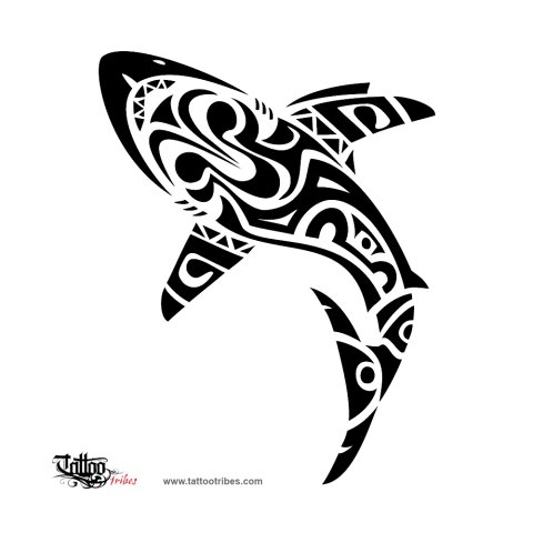 Melanesian shark (Endurance) tattoo design thumbnail