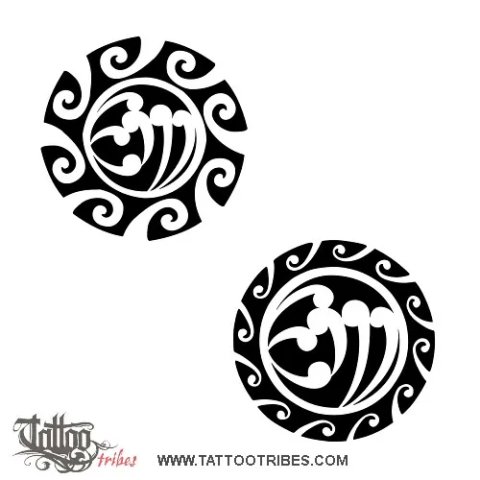 E+M sun (Whole life) tattoo design thumbnail