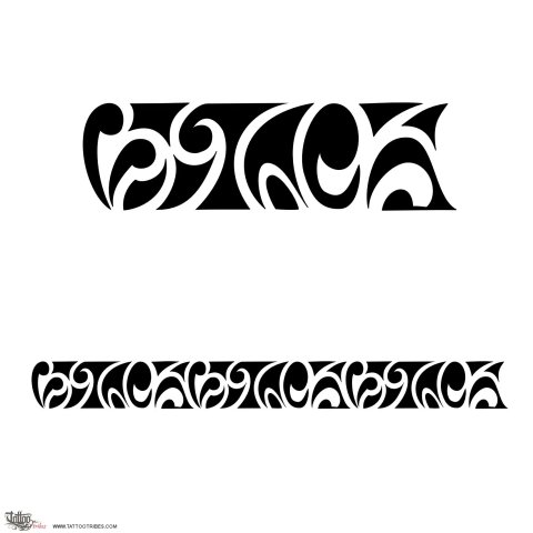 Maorigram (VTC letters) tattoo design thumbnail