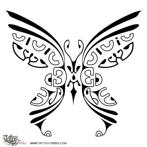 Marquesan butterfly (Rebirth, union) tattoo design thumbnail