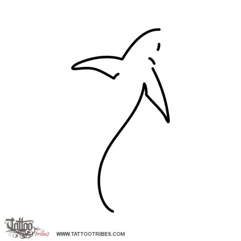 Minimals - Shark (Adaptability, speed) tattoo design thumbnail