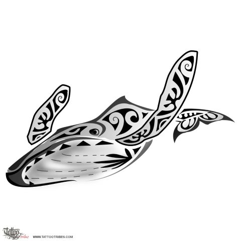 Paikea (Humpback whale) tattoo design thumbnail