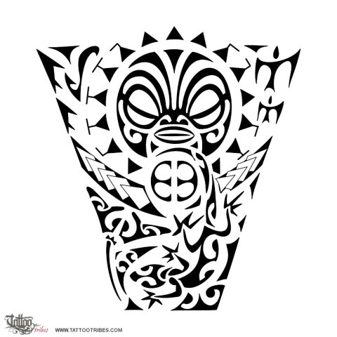 Tiki (Figure, protection) tattoo design thumbnail