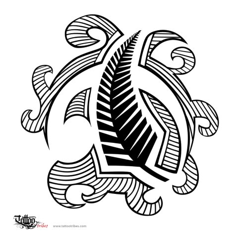 Fern and koru (Rebirth) tattoo design thumbnail
