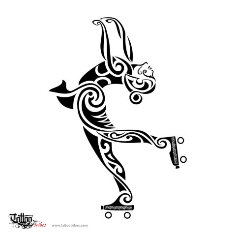 Roller girl (Requested by Simone) tattoo design thumbnail