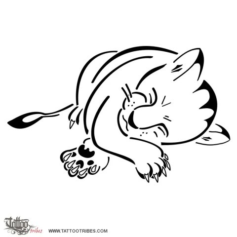 Lion cub (Sweet but combative) tattoo design thumbnail