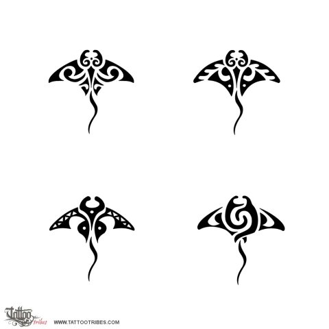 Small mantas (Freedom, elegance) tattoo design thumbnail