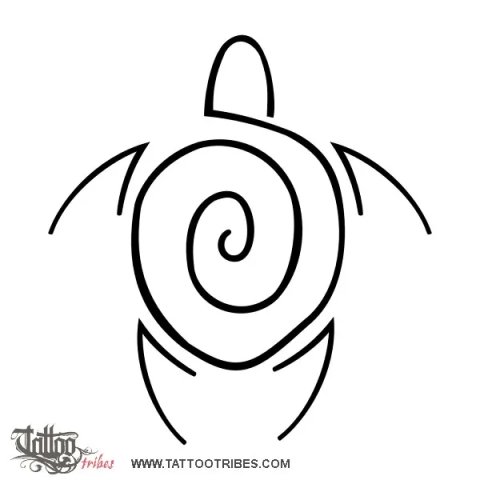 Spiral turtle (Traveller) tattoo design thumbnail