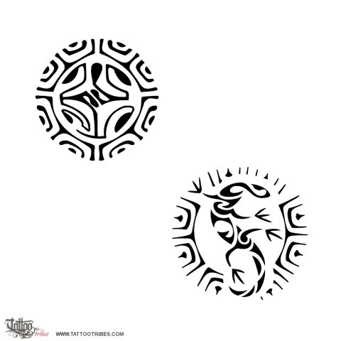 Sun lizard (Luck, joy) tattoo design thumbnail