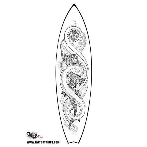 Surfboard (Freedom) tattoo design thumbnail