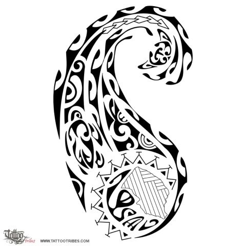 Karekare (Surf, wave) tattoo flash design thumbnail