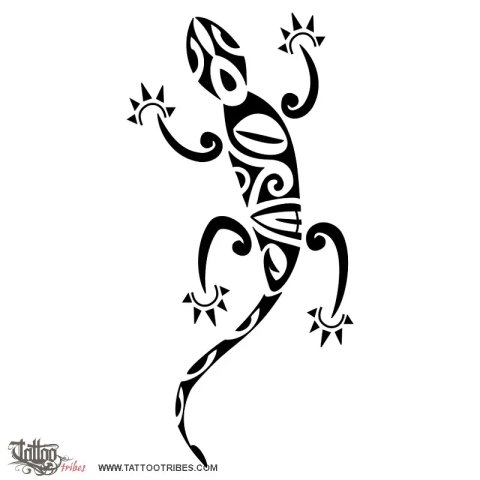 Lucky lizard (Protection, luck) tattoo design thumbnail