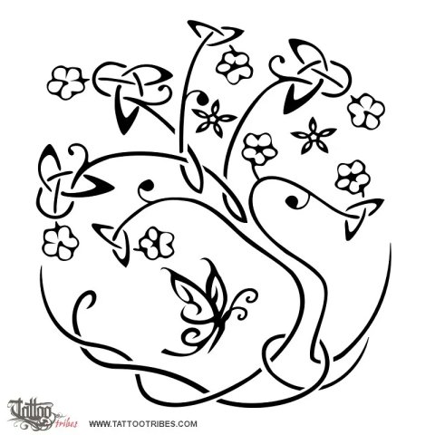 Tree of life (Union) tattoo design thumbnail