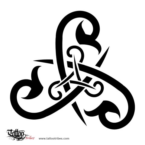 Tribal Triskell (Life after death) tattoo design thumbnail