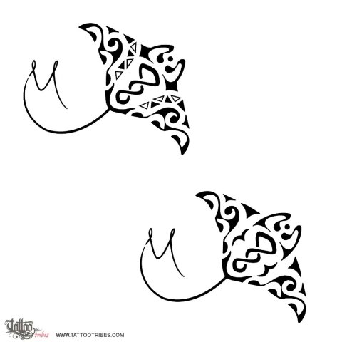 Manta with twist (Friendship, freedom) tattoo design thumbnail