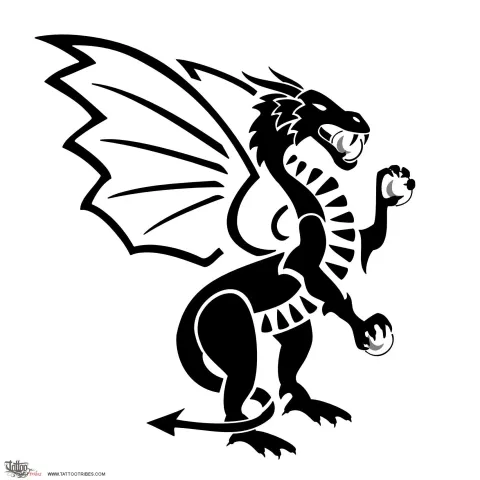 Dragon with spheres