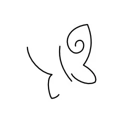 stylized minimalistic butterfly tattoo