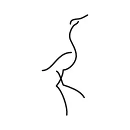stylized minimalistic heron tattoo