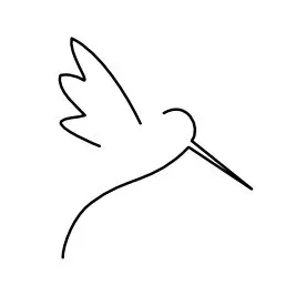 stylized minimalistic hummingbird tattoo